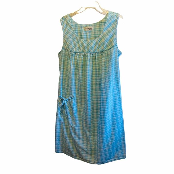 #4476 Vintage Anthony Richards Blue checkerd housecoat size XL - Picture 1 of 7